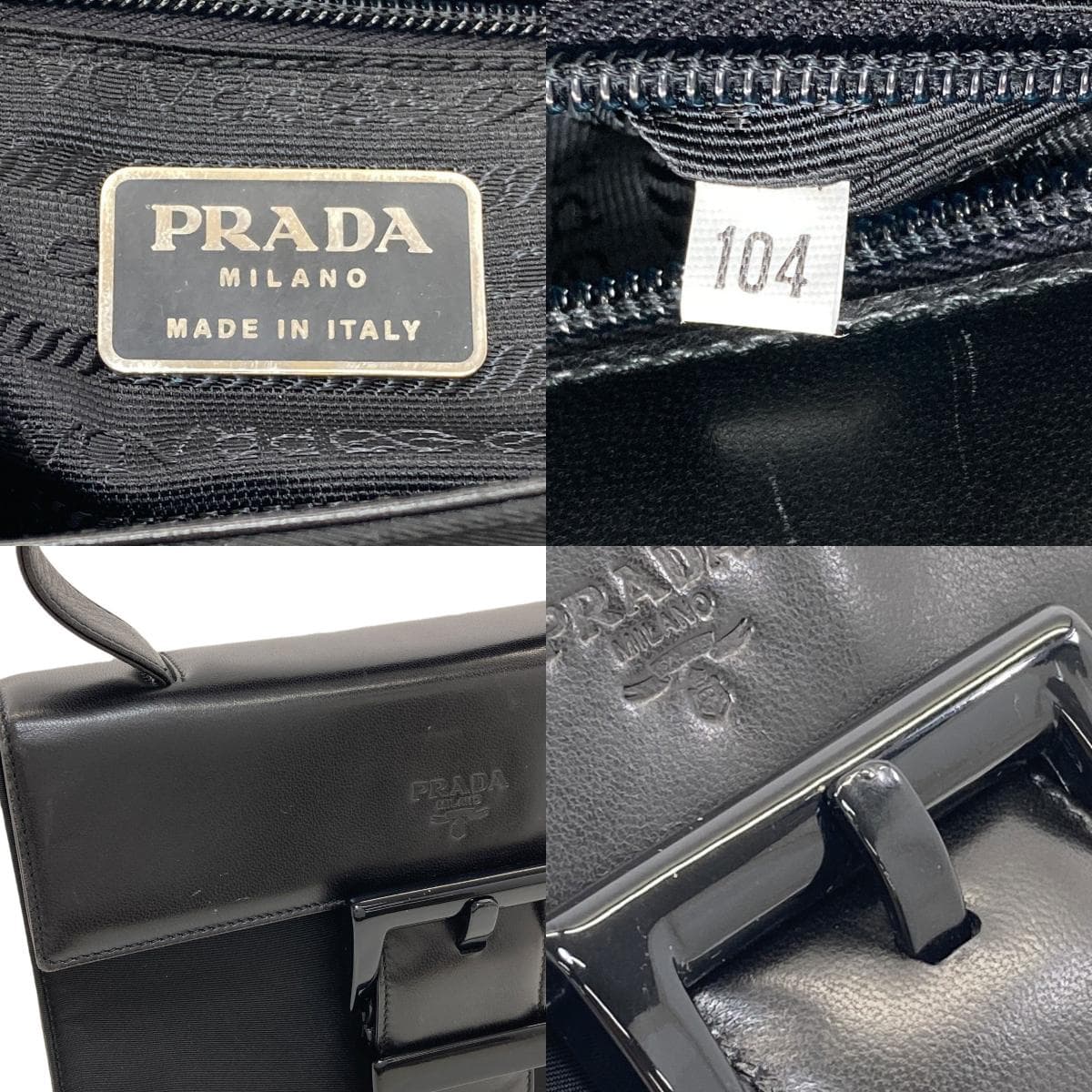 Prada B7128 Belt Motif Handbag Nylon Material/Leather for Women [Used] [PRADA] B7128 6