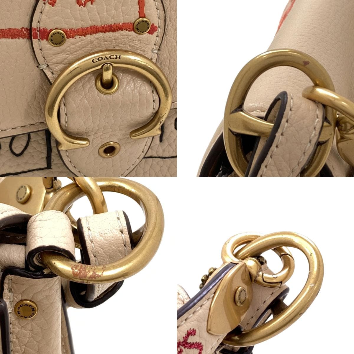 Coach 6892 Basquiat Collaboration 2WAY Shoulder Bag Leather Ladies [Used] [COACH] 6892 8