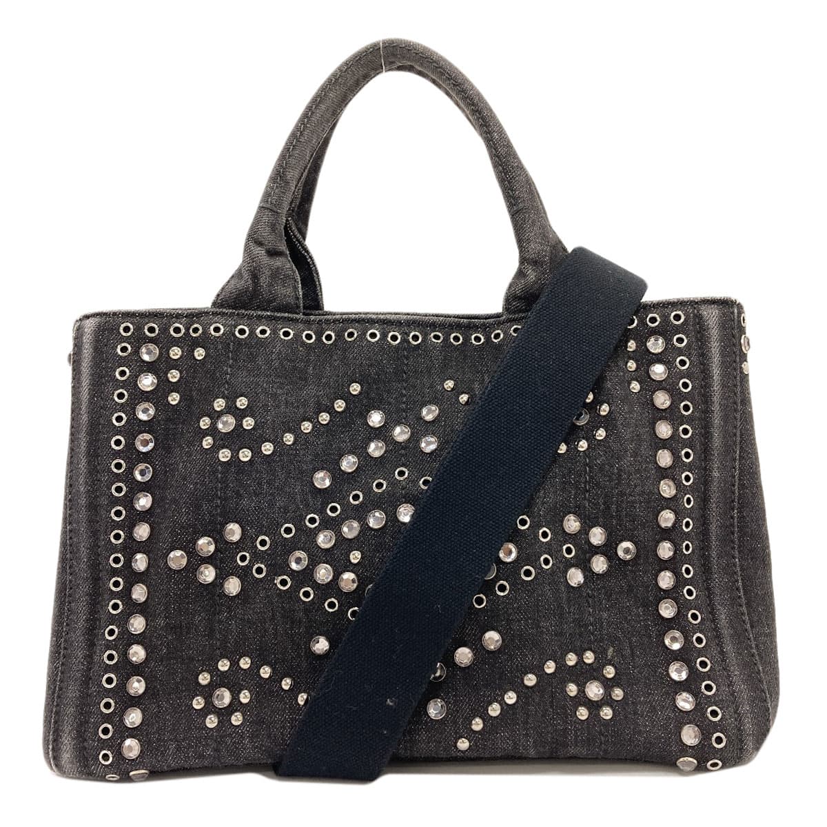 Prada BN2439 Canapa Mini 2WAY Tote Bag Denim Ladies [Used] [PRADA] BN2439