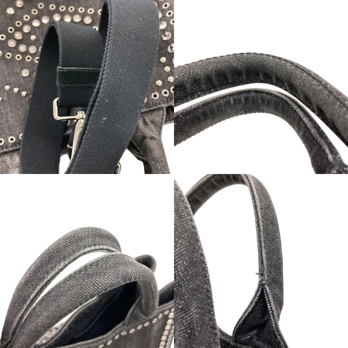 Prada BN2439 Canapa Mini 2WAY Tote Bag Denim Ladies [Used] [PRADA] BN2439 9