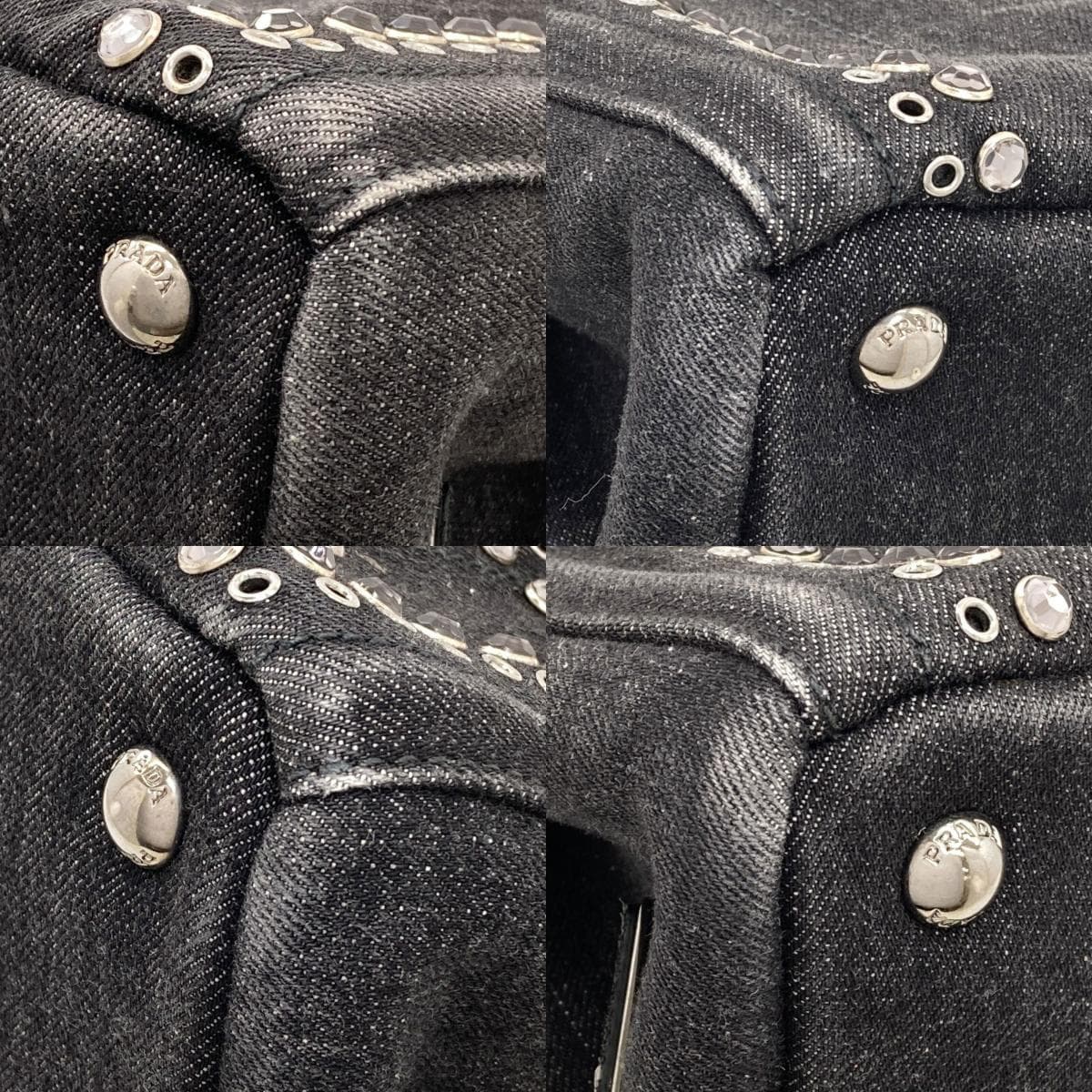 Prada BN2439 Canapa Mini 2WAY Tote Bag Denim Ladies [Used] [PRADA] BN2439 10