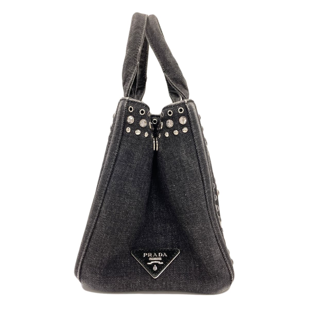 Prada BN2439 Canapa Mini 2WAY Tote Bag Denim Ladies [Used] [PRADA] BN2439 3