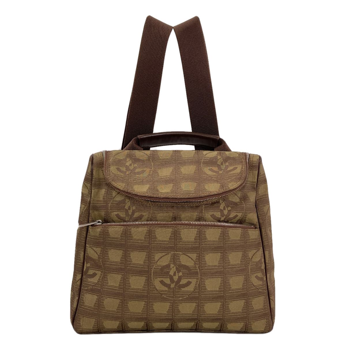 Chanel Neutral Travel Line Silver Hardware Backpack/Daypack Nylon Material Ladies [Used] [CHANEL]