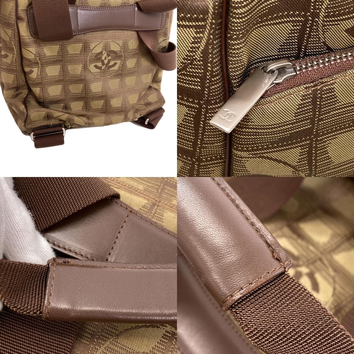 Chanel Neutral Travel Line Silver Hardware Backpack/Daypack Nylon Material Ladies [Used] [CHANEL] 8