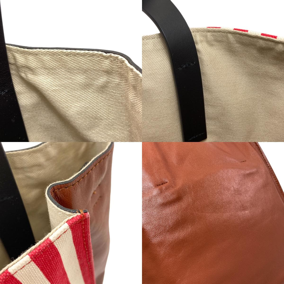 Marni Stripe 2WAY Tote Bag Canvas/Leather Ladies 【Used】【MARNI】 7