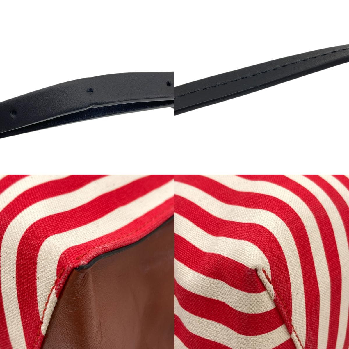 Marni Stripe 2WAY Tote Bag Canvas/Leather Ladies 【Used】【MARNI】 9