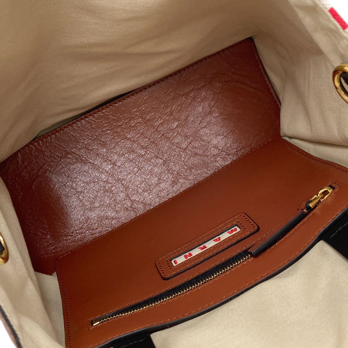 Marni Stripe 2WAY Tote Bag Canvas/Leather Ladies 【Used】【MARNI】 5