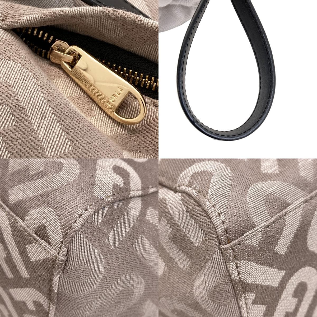 Furla Arch Logo Pattern Tote Bag Canvas Ladies [Used] [Furla] 9