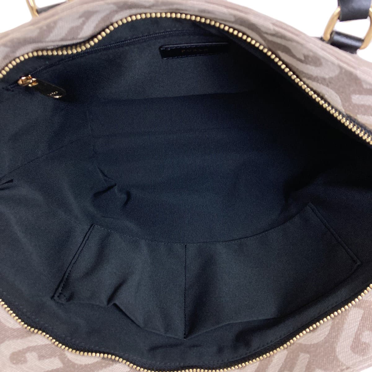 Furla Arch Logo Pattern Tote Bag Canvas Ladies [Used] [Furla] 5