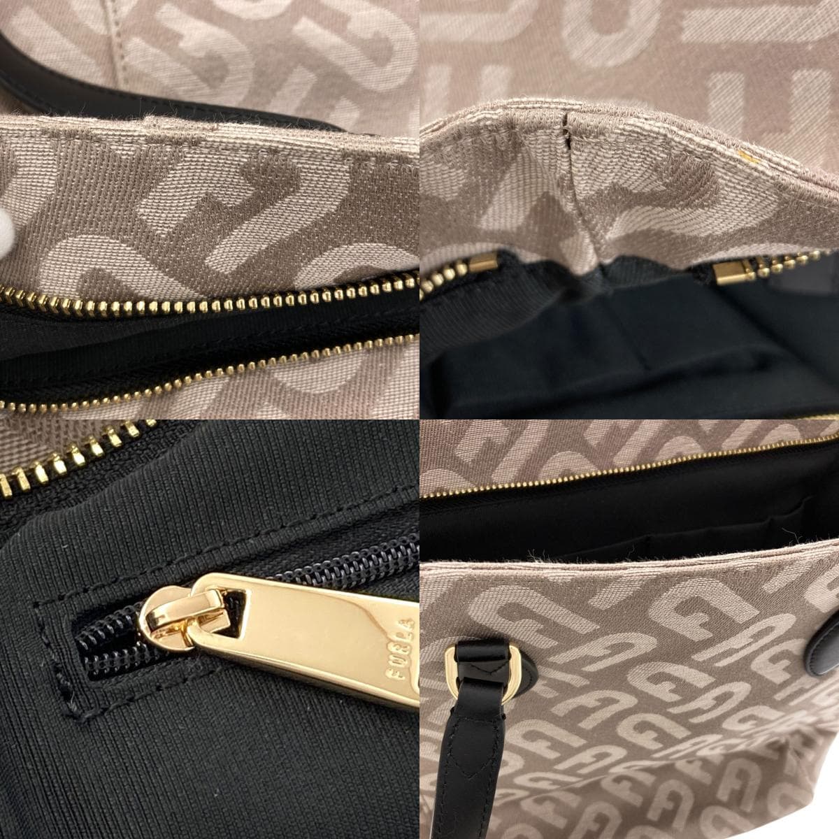 Furla Arch Logo Pattern Tote Bag Canvas Ladies [Used] [Furla] 8