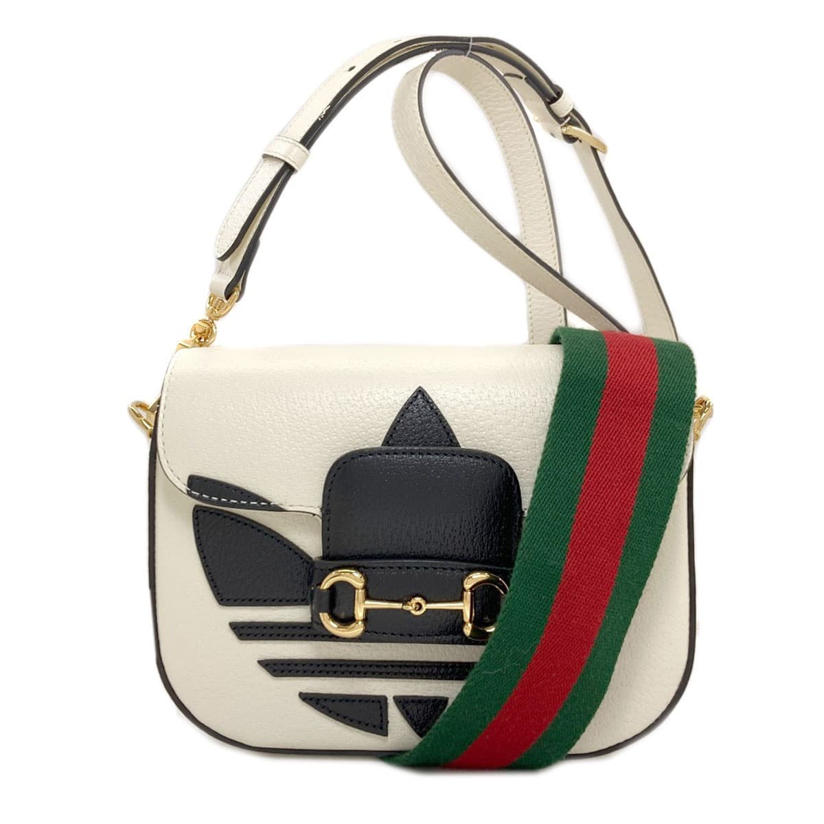 Gucci 658574 Horsebit 1955 Adidas Collaboration Shoulder Bag Calf Leather Ladies [Used] [GUCCI] 658574