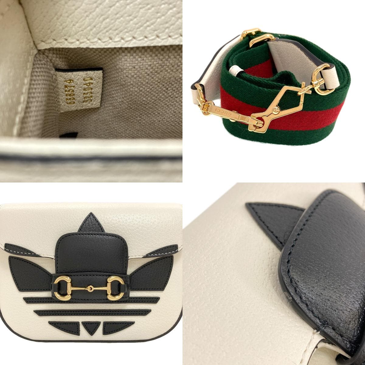 Gucci 658574 Horsebit 1955 Adidas Collaboration Shoulder Bag Calf Leather Ladies [Used] [GUCCI] 658574 7