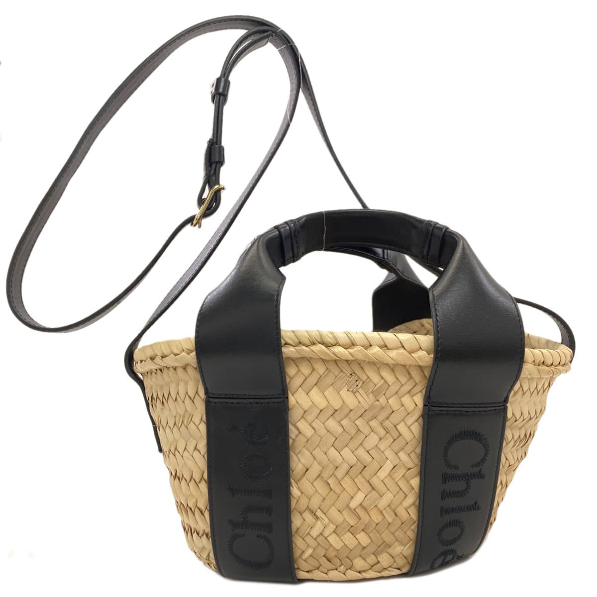 Chloe Sense Small Basket 2WAY Handbag Raffia Ladies [Used] [CHLOE] 2