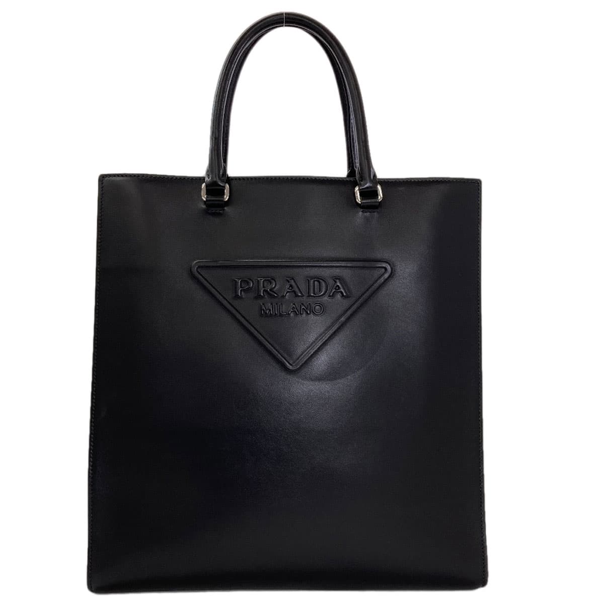 Prada logo handbag calf leather for women [Used] [PRADA]