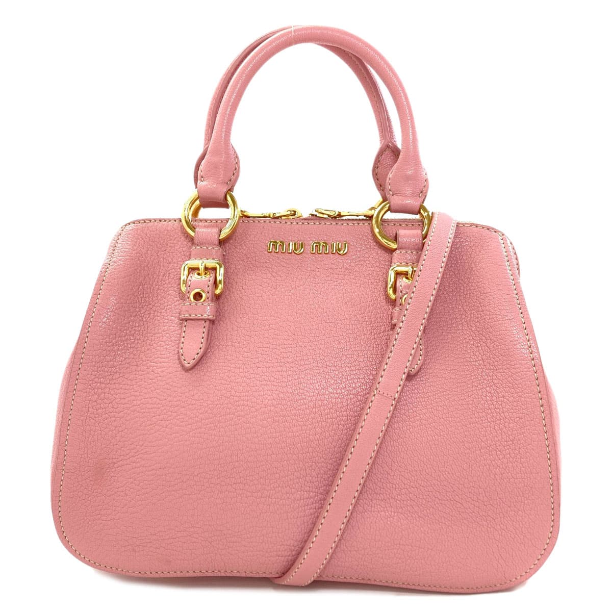 Miu Miu Madras 2WAY Handbag Leather Ladies [Used] [MIUMIU]