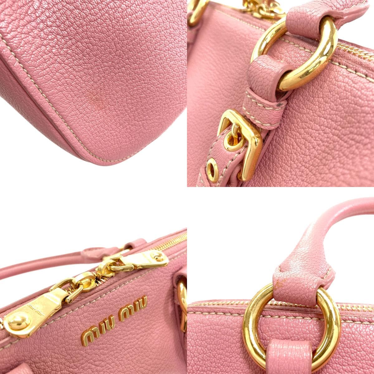 Miu Miu Madras 2WAY Handbag Leather Ladies [Used] [MIUMIU] 8