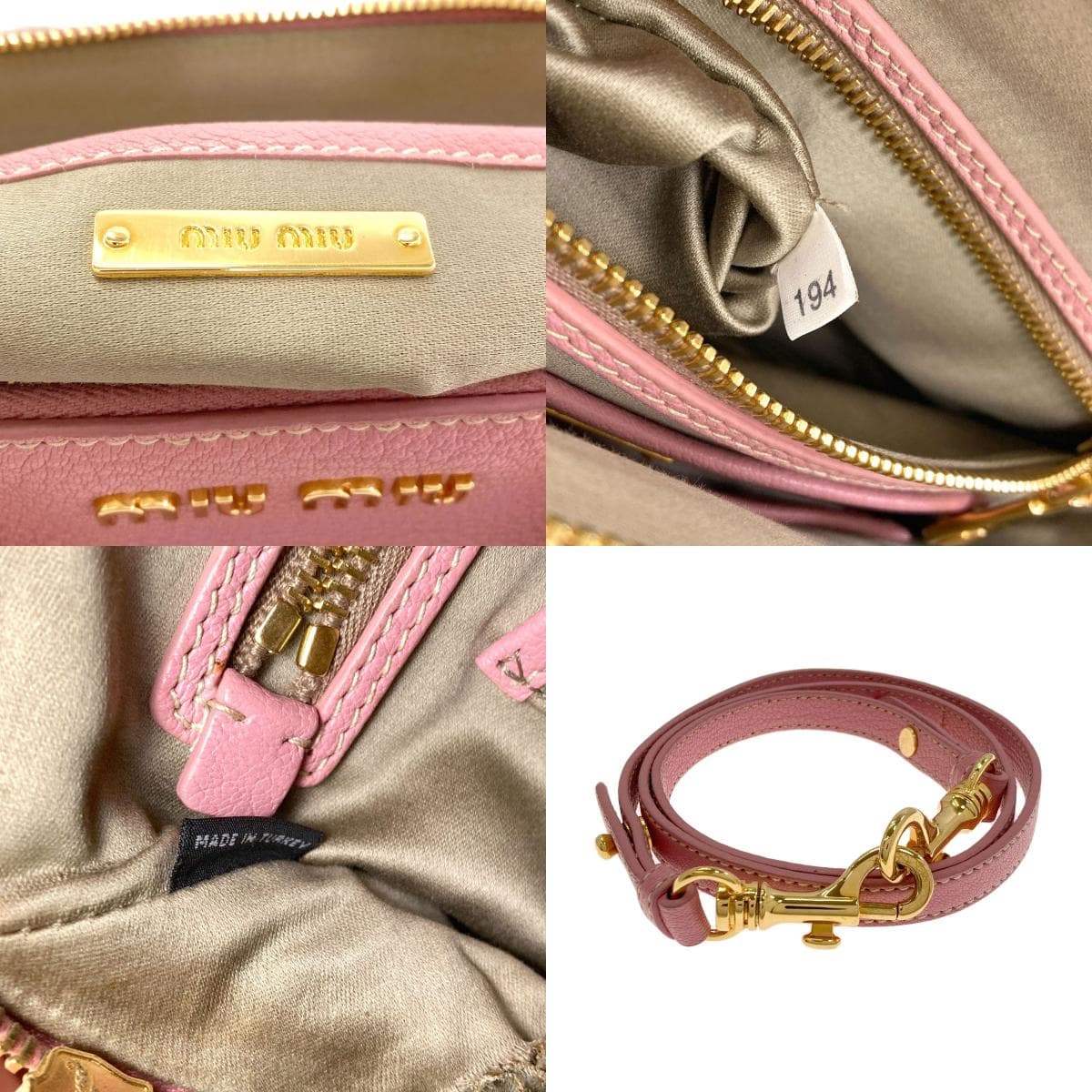 Miu Miu Madras 2WAY Handbag Leather Ladies [Used] [MIUMIU] 6