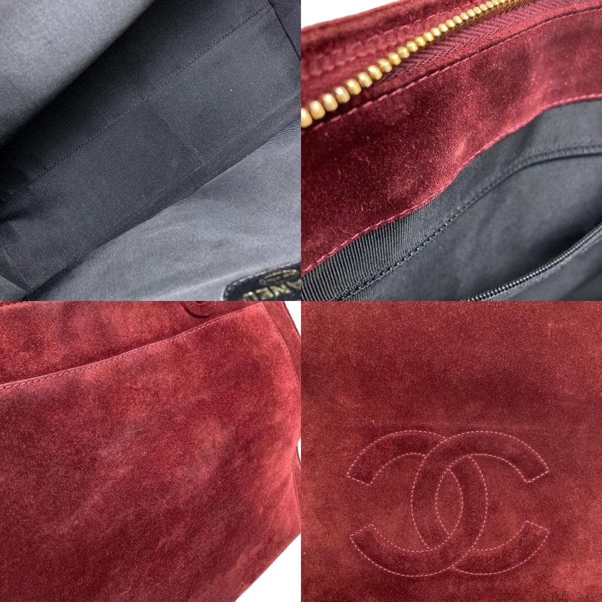Chanel Coco Mark Gold Hardware Tote Bag Suede Ladies [Used] [CHANEL] 7