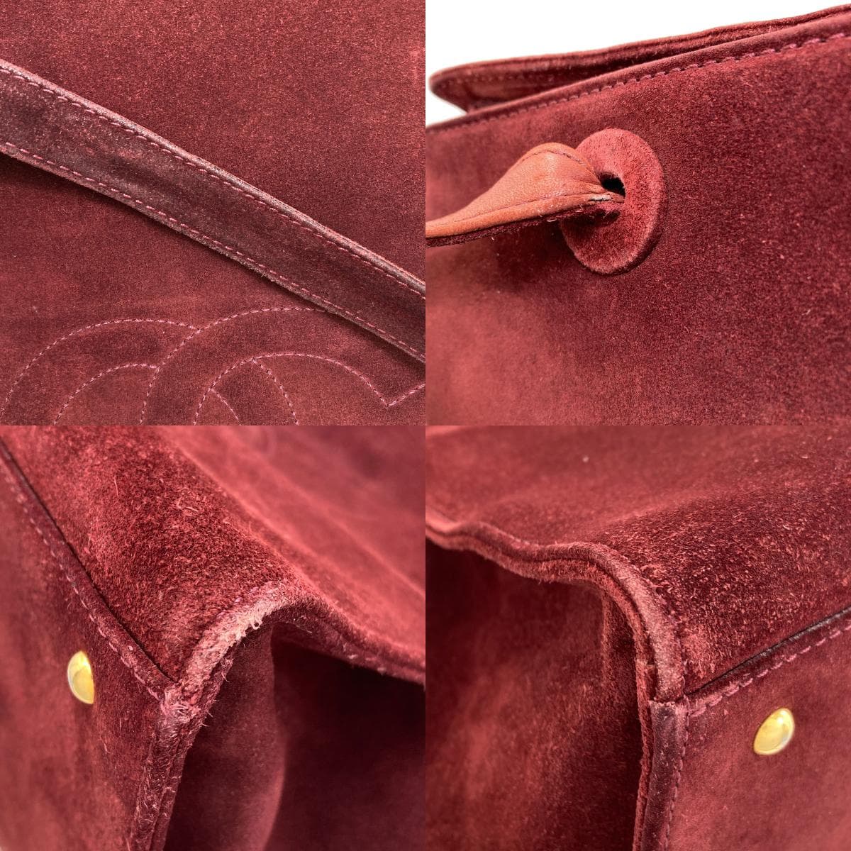 Chanel Coco Mark Gold Hardware Tote Bag Suede Ladies [Used] [CHANEL] 9