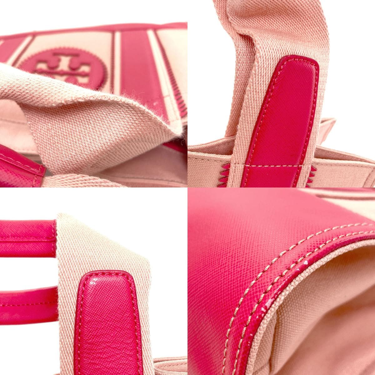 Tory Burch logo handbag canvas for women [Used] [Tory Burch] 9