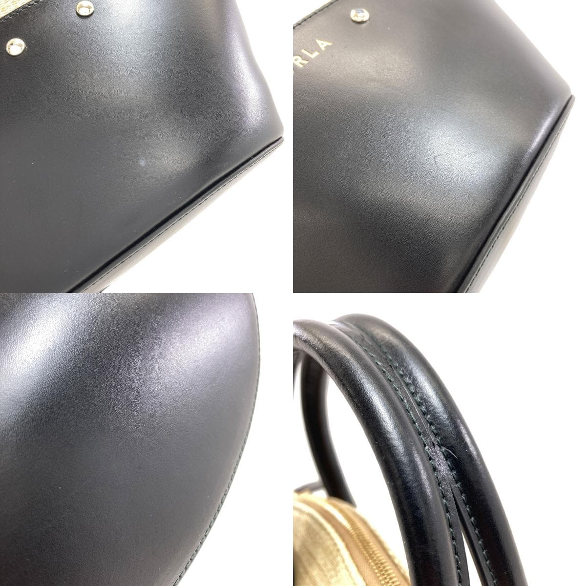 Furla Share 2WAY Handbag Raffia/Leather Ladies [Used] [Furla] 8