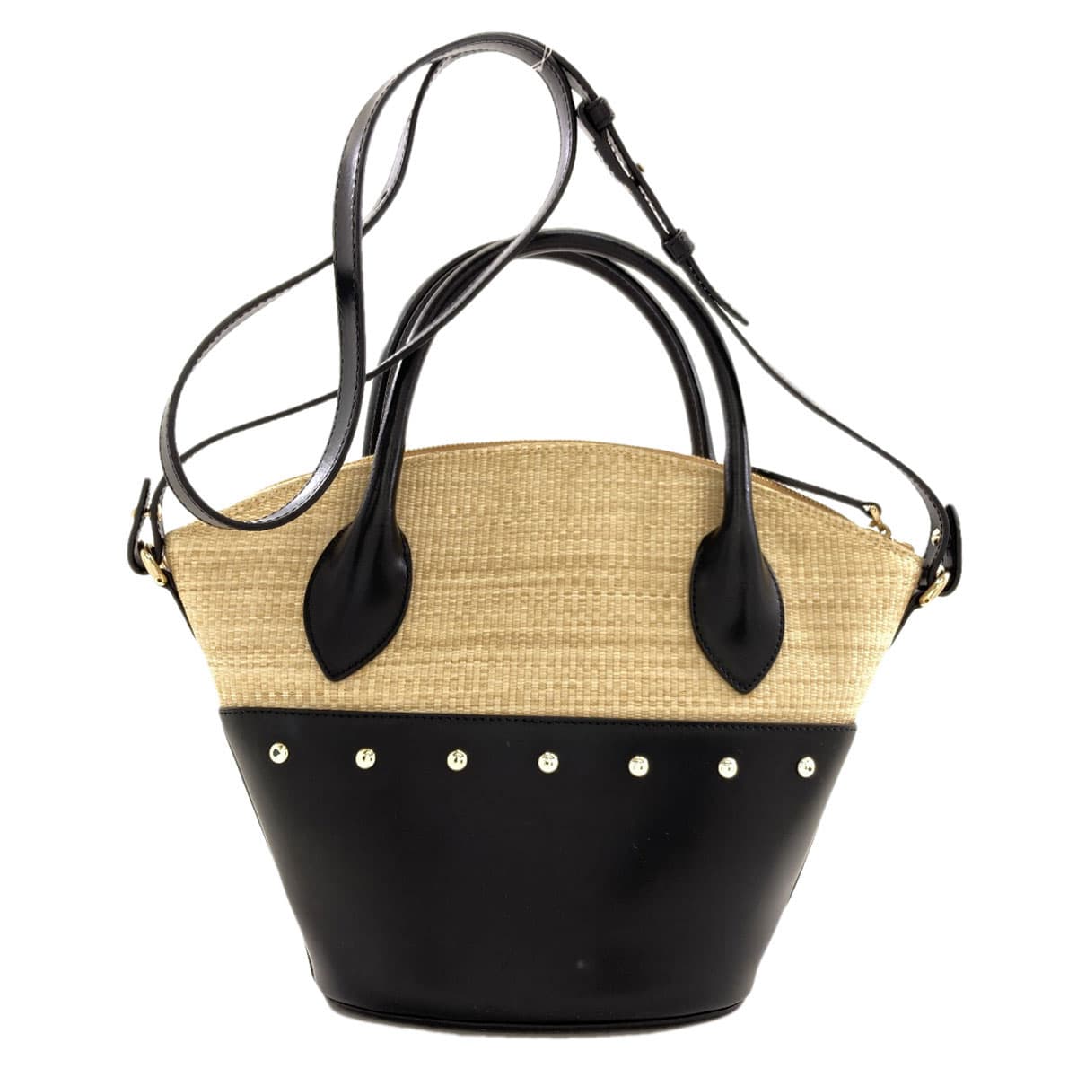 Furla Share 2WAY Handbag Raffia/Leather Ladies [Used] [Furla] 2