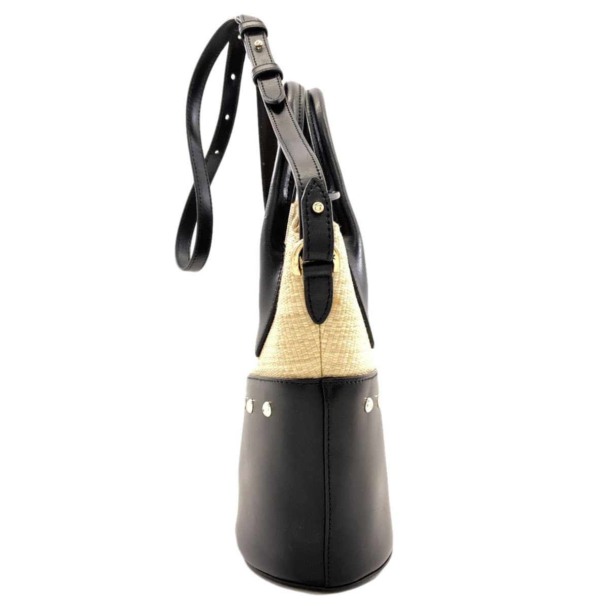 Furla Share 2WAY Handbag Raffia/Leather Ladies [Used] [Furla] 3