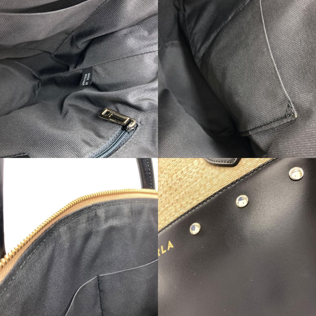 Furla Share 2WAY Handbag Raffia/Leather Ladies [Used] [Furla] 7