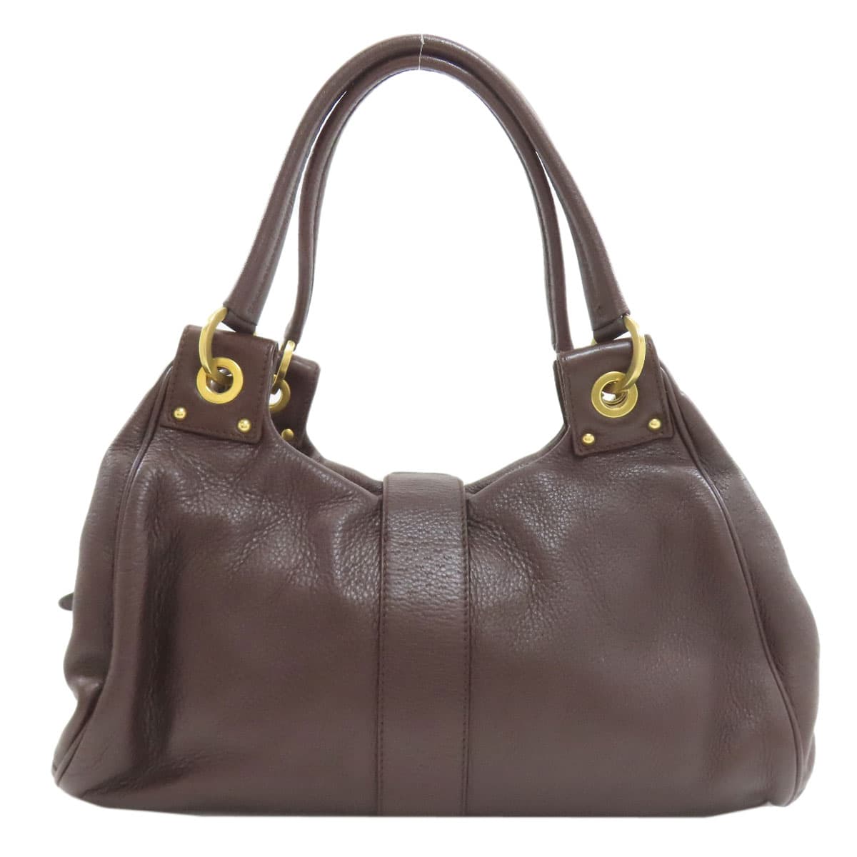 Salvatore Ferragamo Gancini Hardware Handbag, Leather, Women's [Pre-owned] [Salvatore Ferragamo] 2
