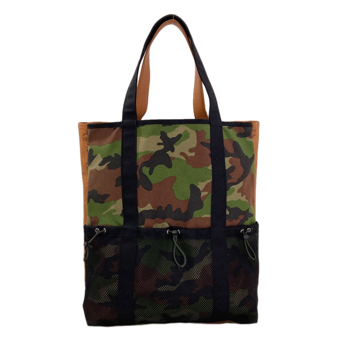 MCM Camouflage Print Tote Bag, Leather/Canvas, Women's [Pre-owned] [MCM]