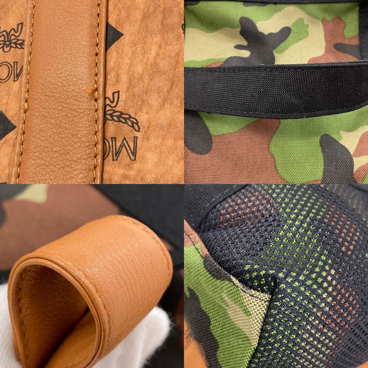 MCM Camouflage Print Tote Bag, Leather/Canvas, Women's [Pre-owned] [MCM] 9