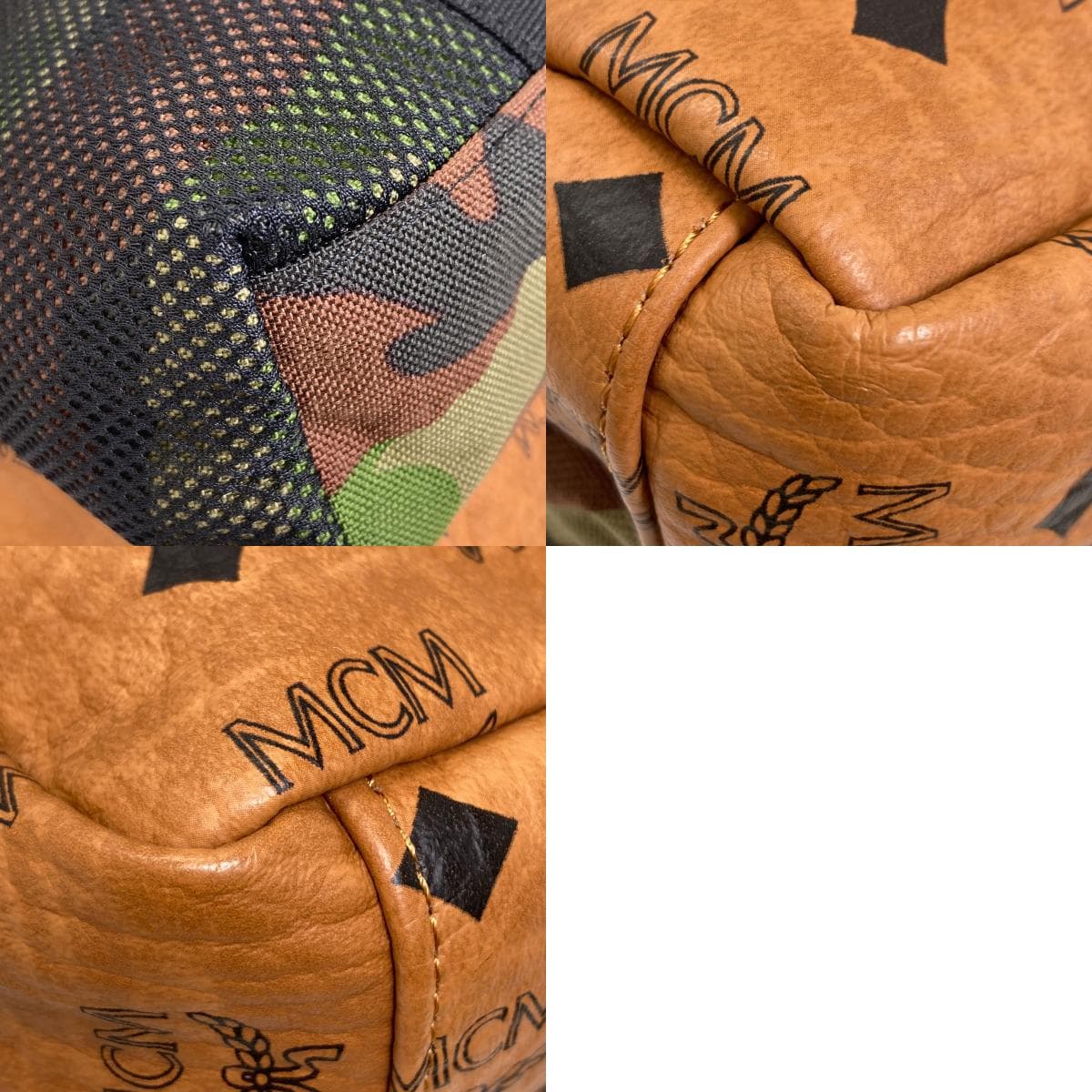 MCM Camouflage Print Tote Bag, Leather/Canvas, Women's [Pre-owned] [MCM] 10