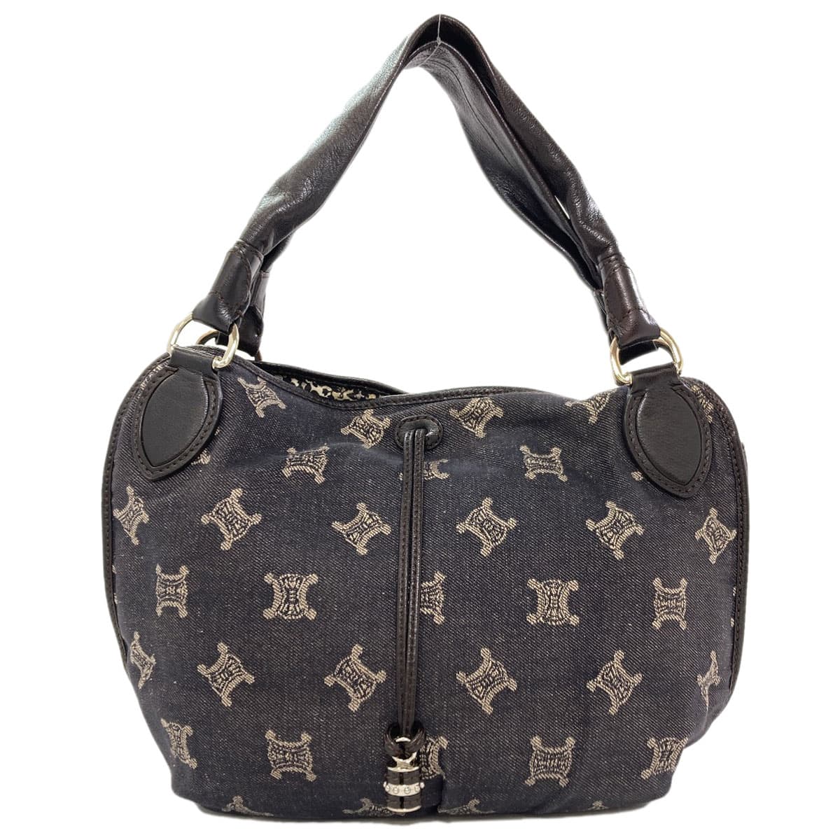 Celine Macadam Print Handbag, Denim, Women's [Pre-owned] [CELINE]