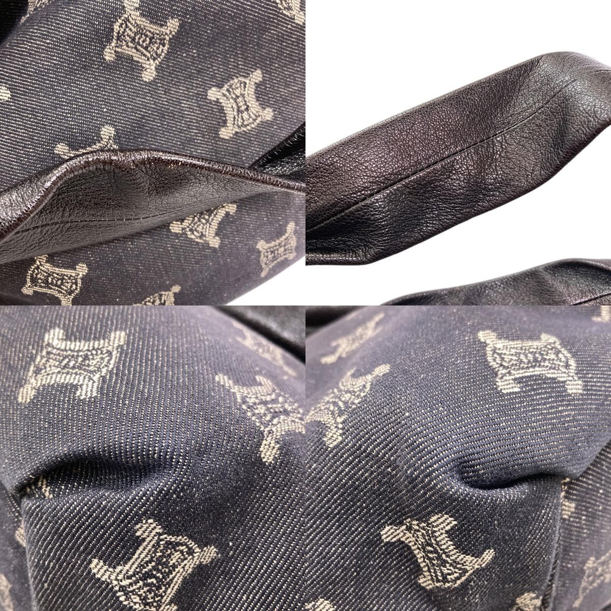 Celine Macadam Print Handbag, Denim, Women's [Pre-owned] [CELINE] 9