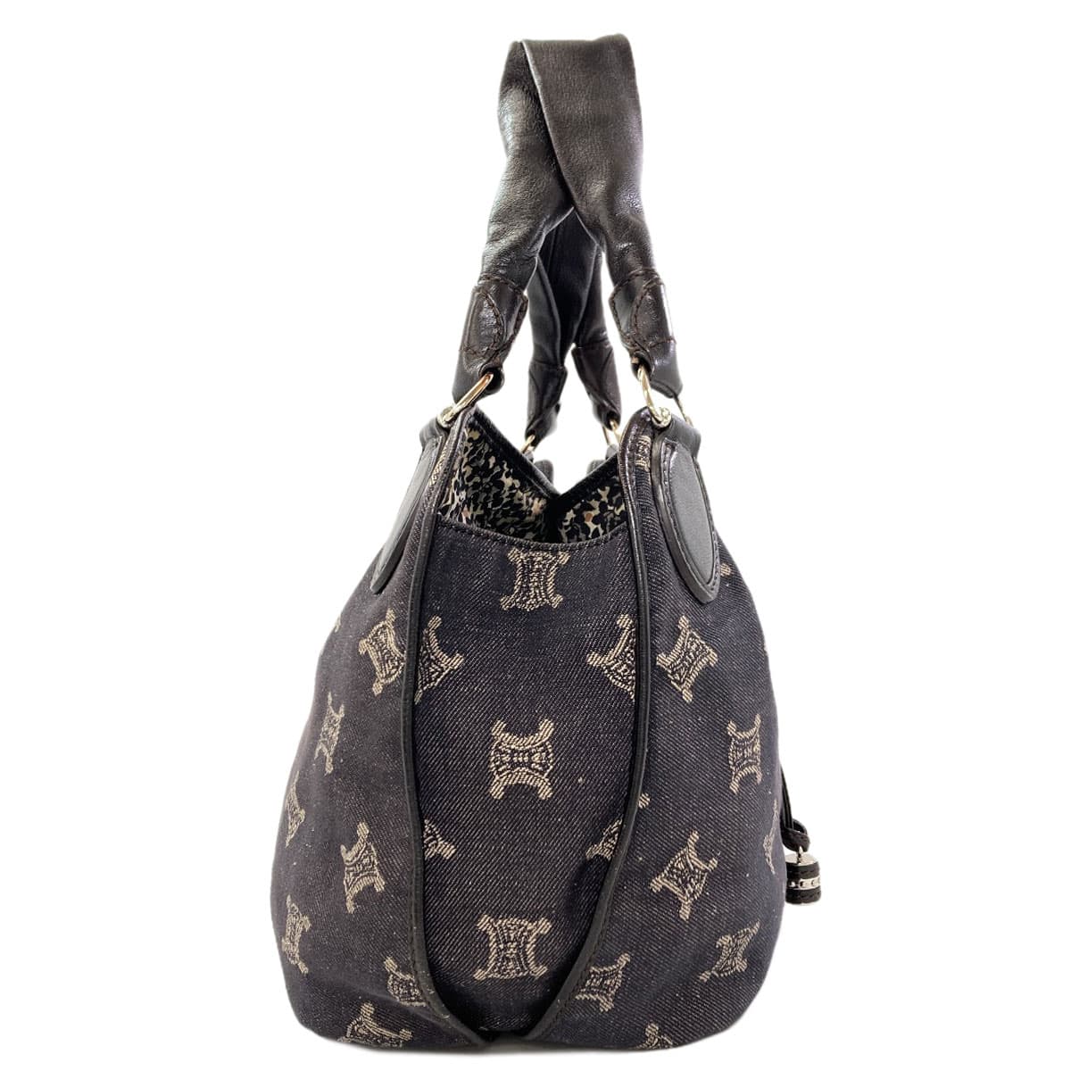 Celine Macadam Print Handbag, Denim, Women's [Pre-owned] [CELINE] 3