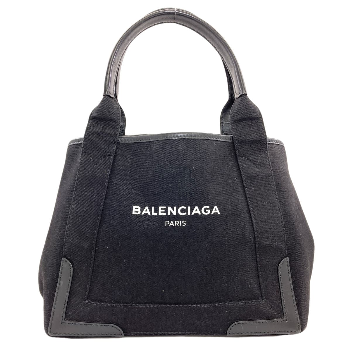 Balenciaga 339933 Navy Cabas S Handbag, Canvas, Women's [Pre-owned] [BALENCIAGA] 339933