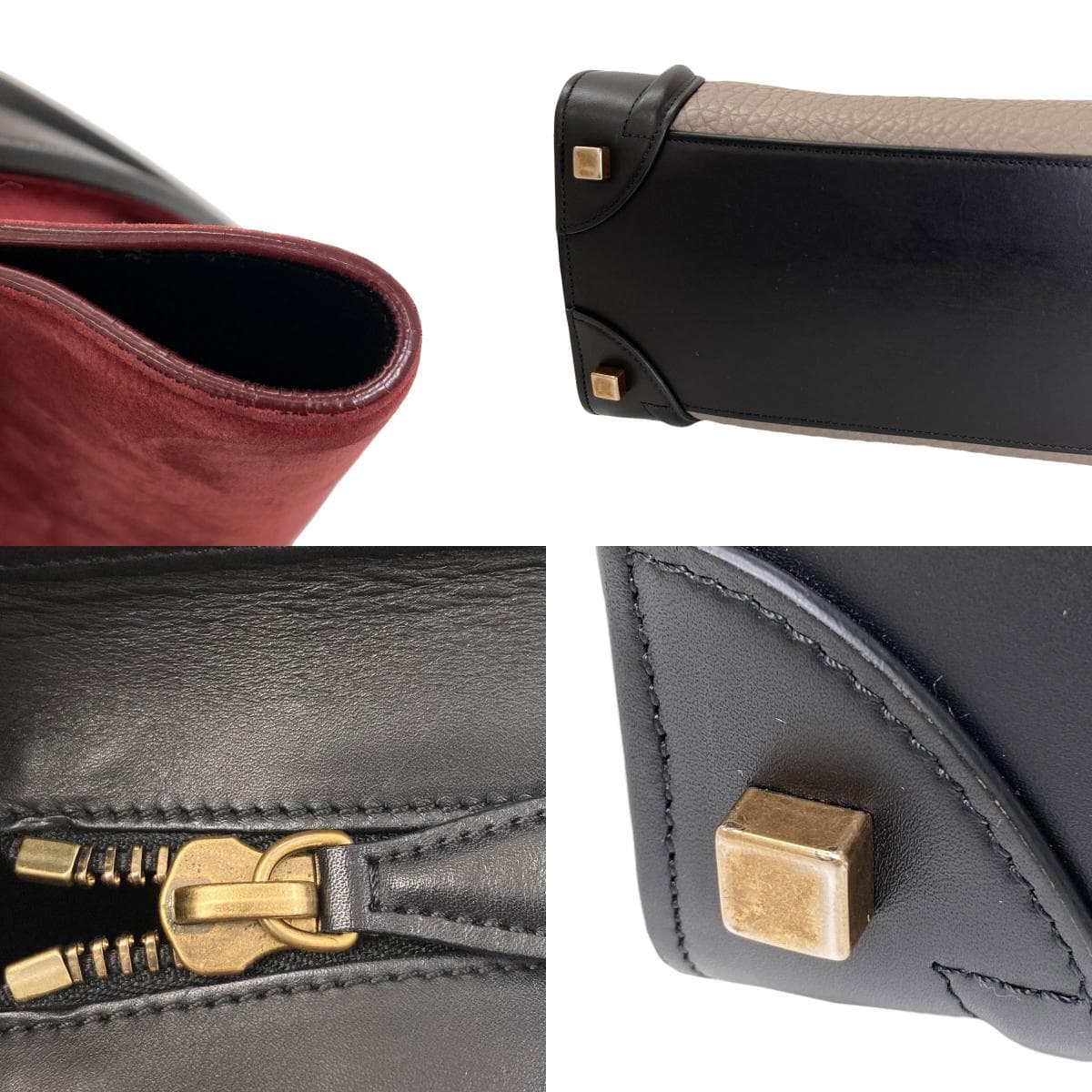 Celine Luggage Micro Handbag Calf Leather for Ladies [Used] [CELINE] 8