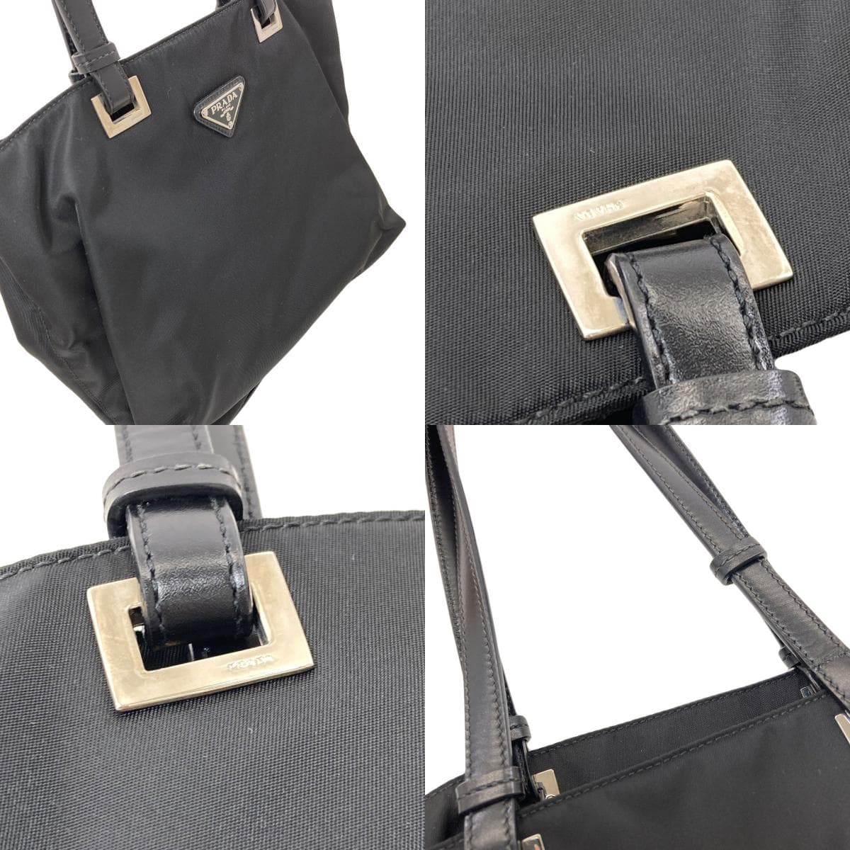 Prada logo hardware tote bag nylon material women's [used] [PRADA] 8