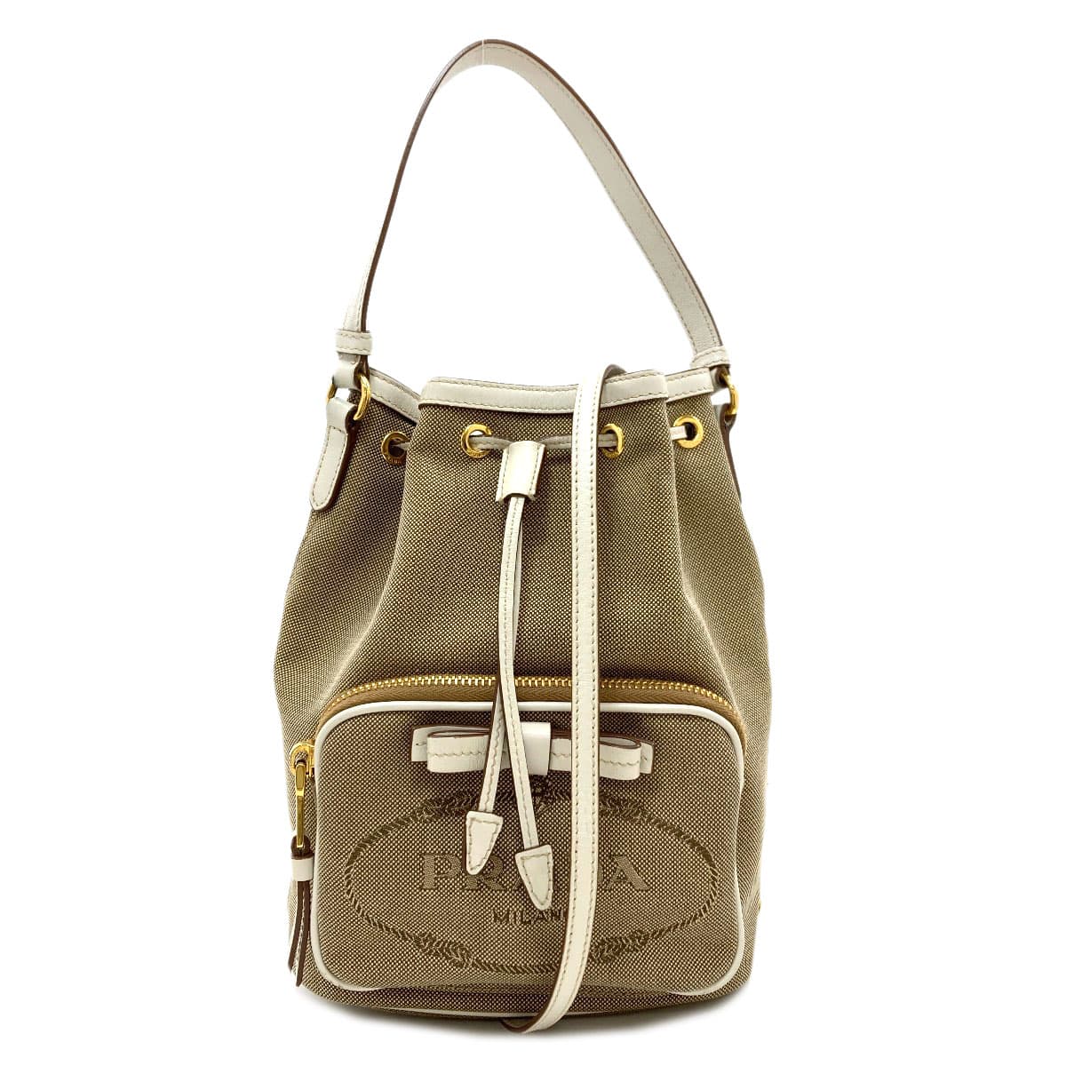 Prada Fiocco Drawstring 2WAY Handbag Canvas Ladies [Used] [PRADA]