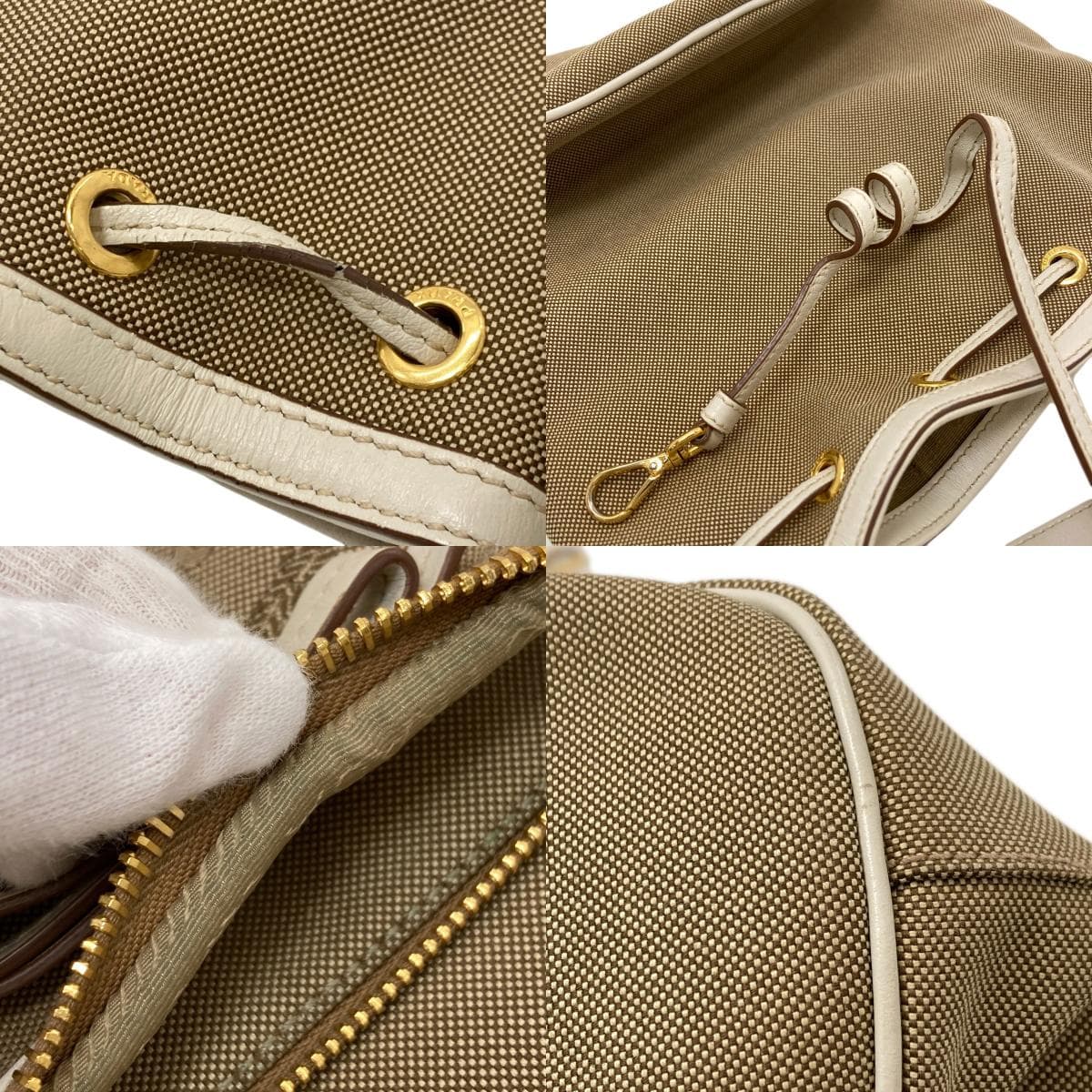 Prada Fiocco Drawstring 2WAY Handbag Canvas Ladies [Used] [PRADA] 7