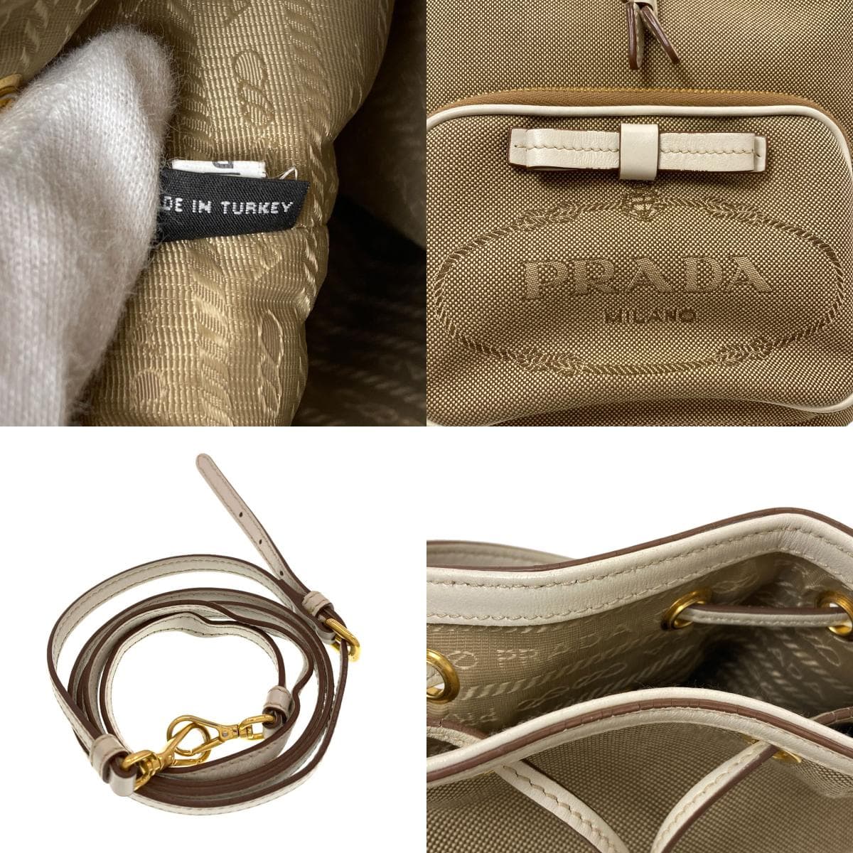 Prada Fiocco Drawstring 2WAY Handbag Canvas Ladies [Used] [PRADA] 5