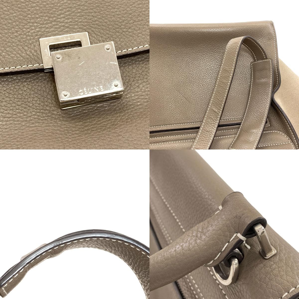 Celine Trapeze 2WAY Handbag Calf/Suede Ladies [Used] [CELINE] 8