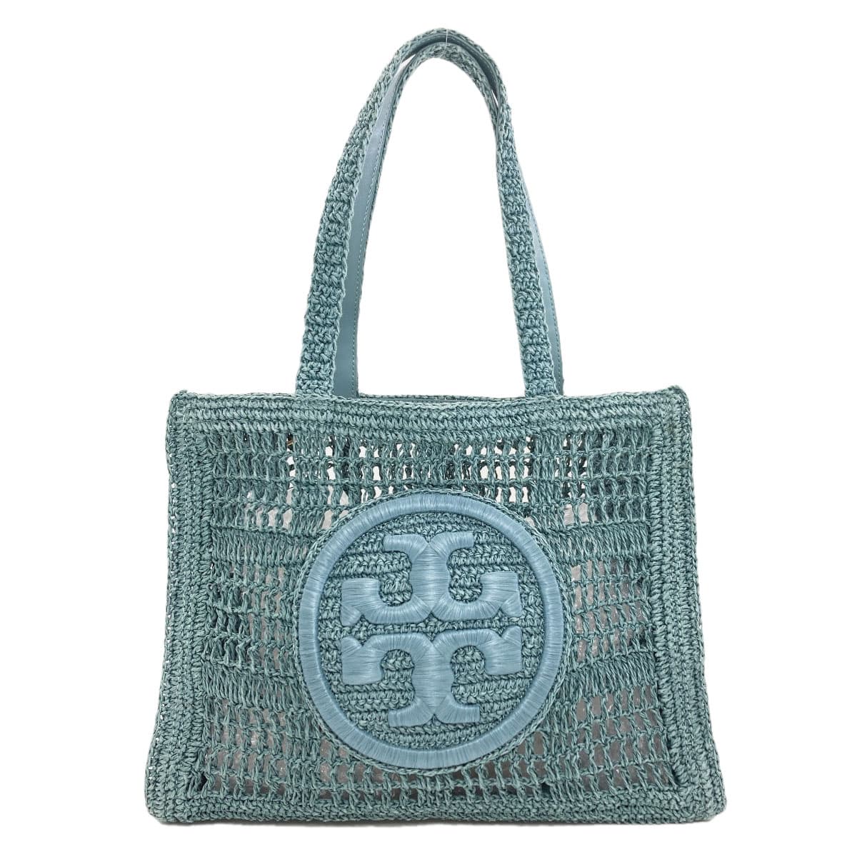 Tory Burch Ella Crochet Small Tote Bag Paper Raffia Ladies [Used] [Tory Burch]