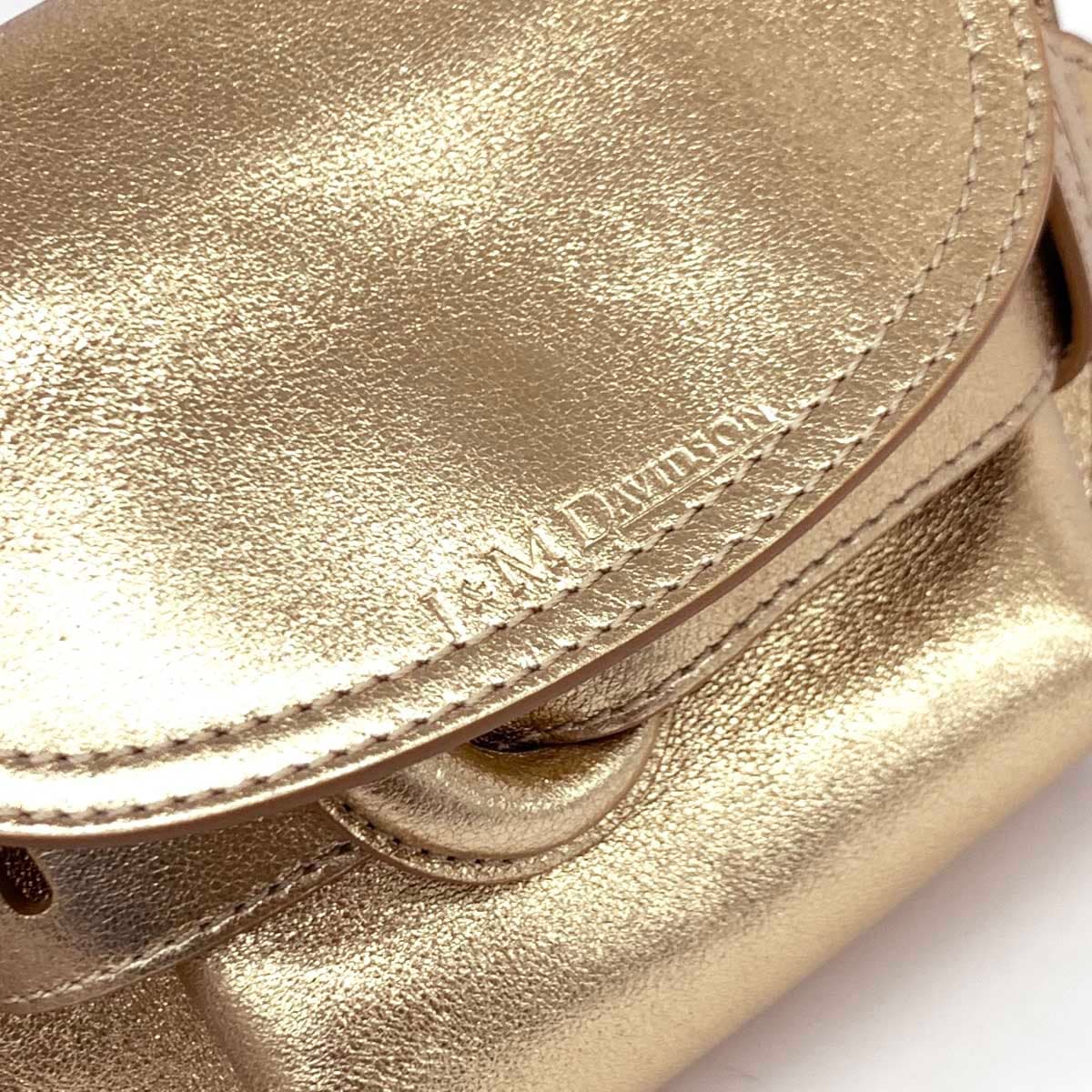J&M DAVIDSON Shoulder Bag Excellent Condition Gold Color Leather Belt Design Ladies Nano Bag 5
