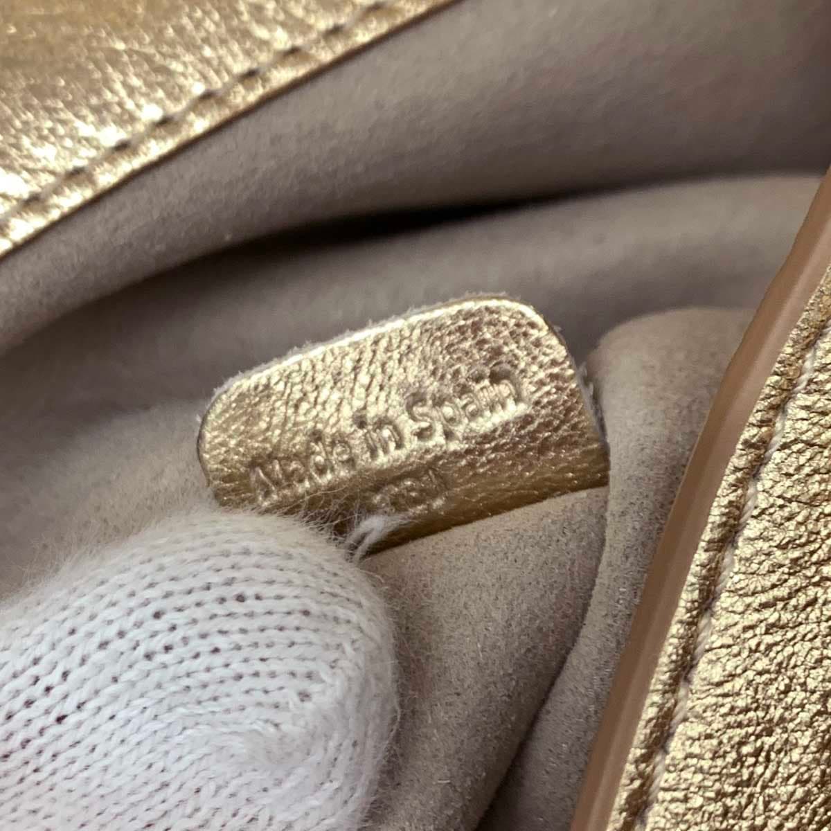 J&M DAVIDSON Shoulder Bag Excellent Condition Gold Color Leather Belt Design Ladies Nano Bag 7