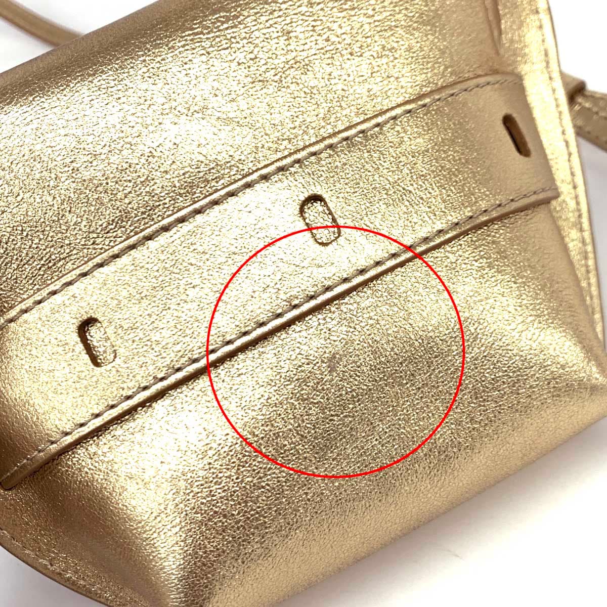 J&M DAVIDSON Shoulder Bag Excellent Condition Gold Color Leather Belt Design Ladies Nano Bag 8