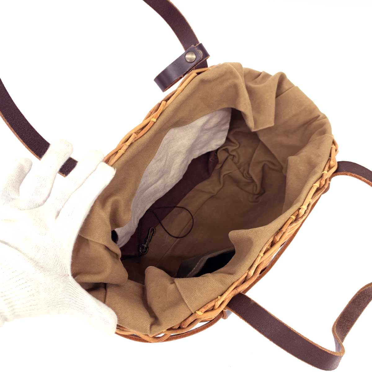 ebagos tote bag in good condition, brown raffia × leather, basket style, ladies shoulder bag 4