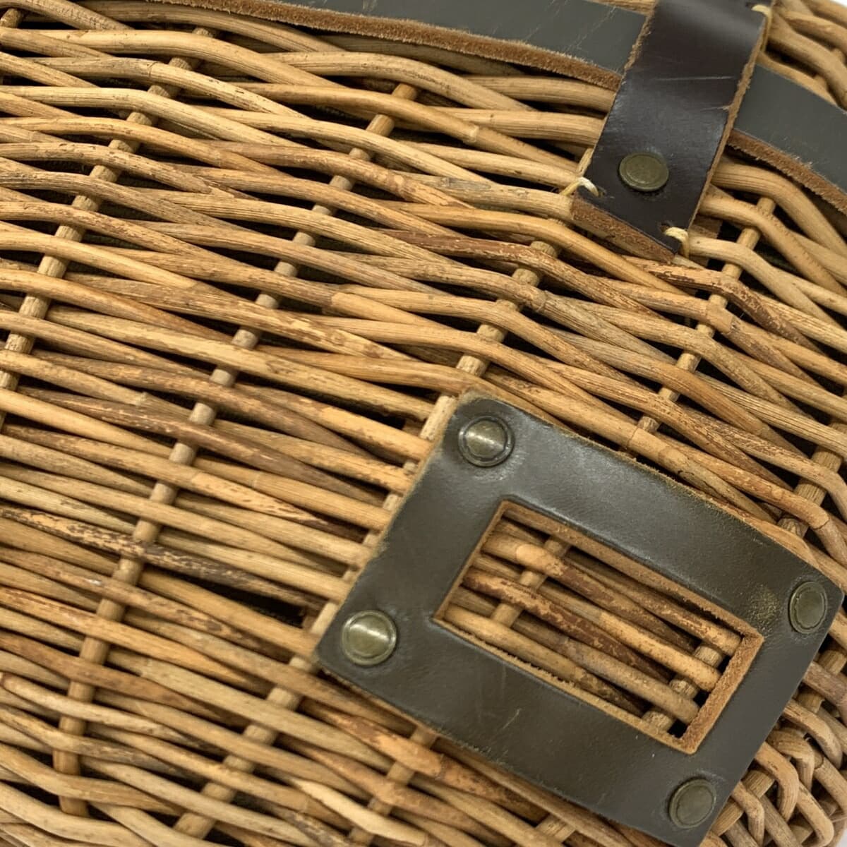 ebagos tote bag in good condition, brown raffia × leather, basket style, ladies shoulder bag 5