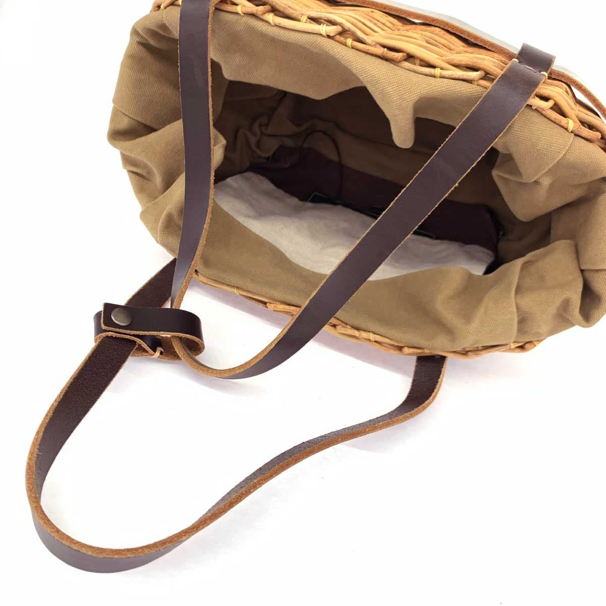 ebagos tote bag in good condition, brown raffia × leather, basket style, ladies shoulder bag 7