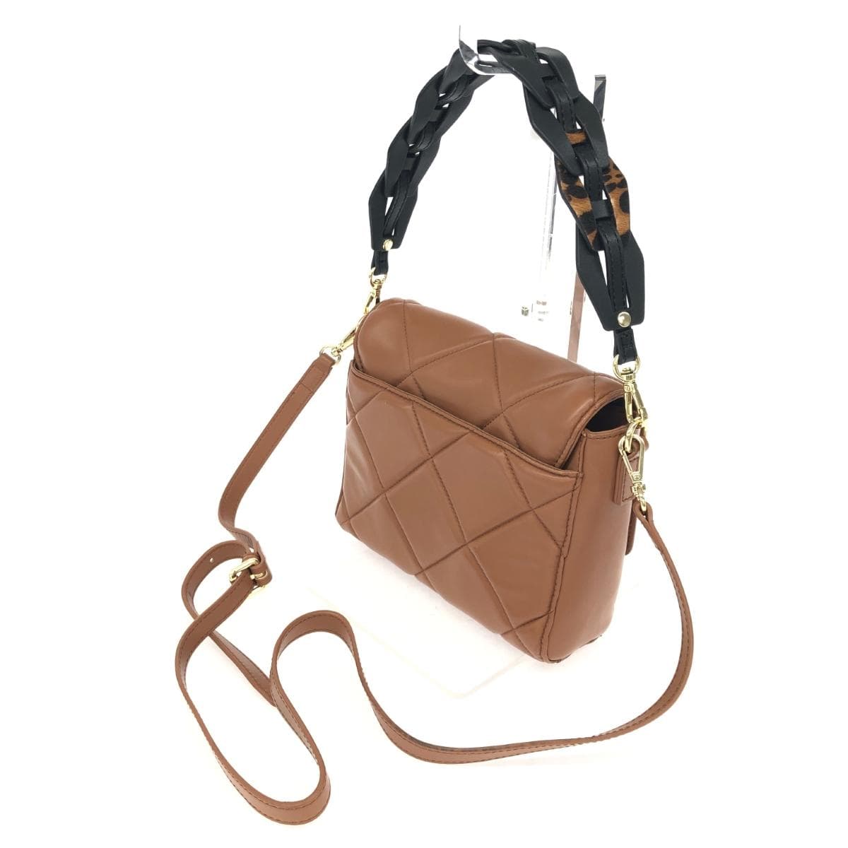 LOWELL things 2WAY bag in good condition, brown leather quilting, multifunctional bag 3